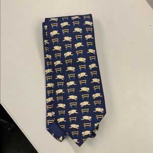 Hermès blue tie (sheep pattern)